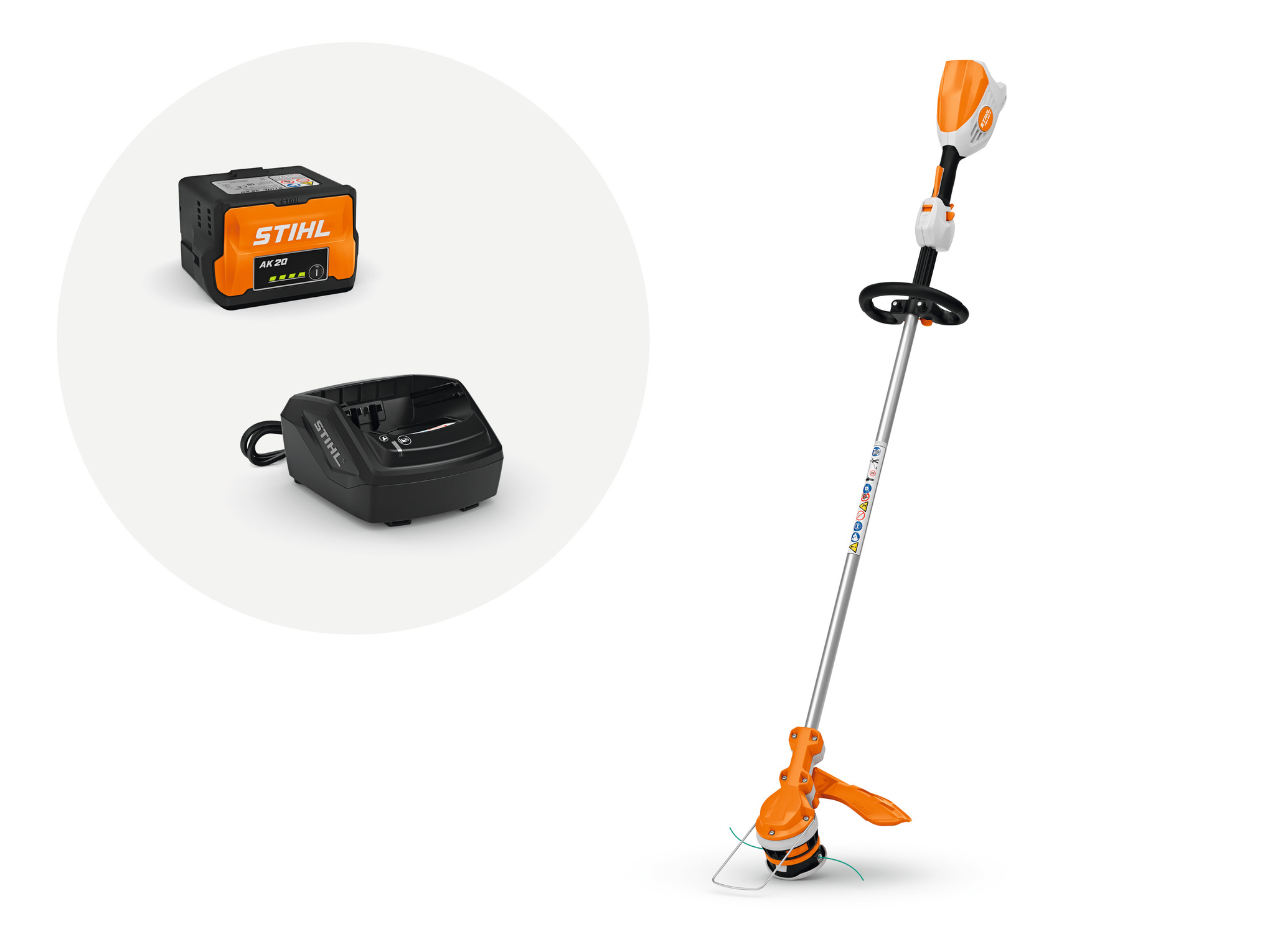 Coupe-bordures à batterie FSA 60.0 R – Pack batterie et chargeur